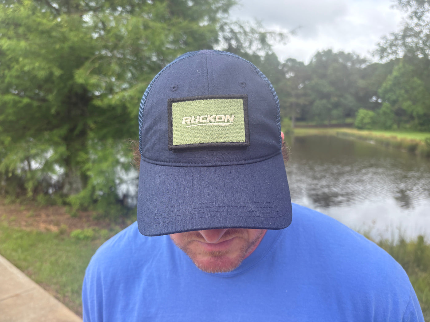 Navy Velcro Patch Hat