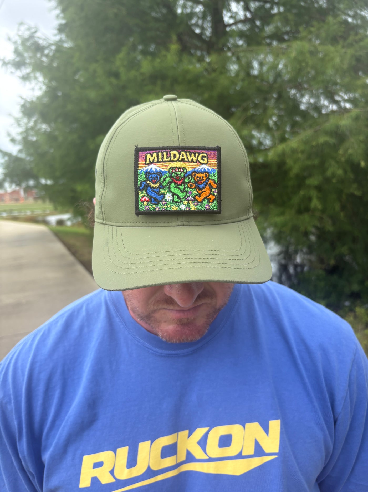 Moss Colored Velcro Patch Hat