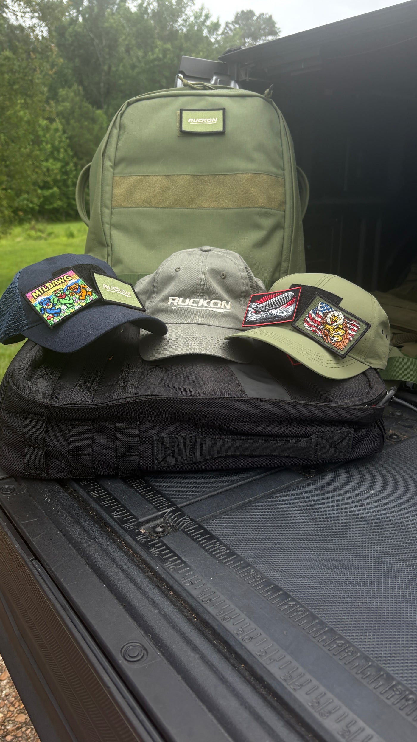 Moss Colored Velcro Patch Hat